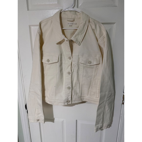 Good American Cream Denim Jacket Women's 4XL Classic Trucker Style